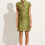 Anaak Vien Mandarin Tussar dress in apple batik