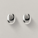 Annika Inez Sloping Hinge Hoops - Silver