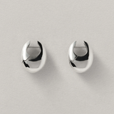 Annika Inez Sloping Hinge Hoops - Silver