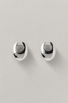 Annika Inez Sloping Hinge Hoops - Silver