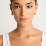 Annika Inez Sloping Hinge Hoops - Silver