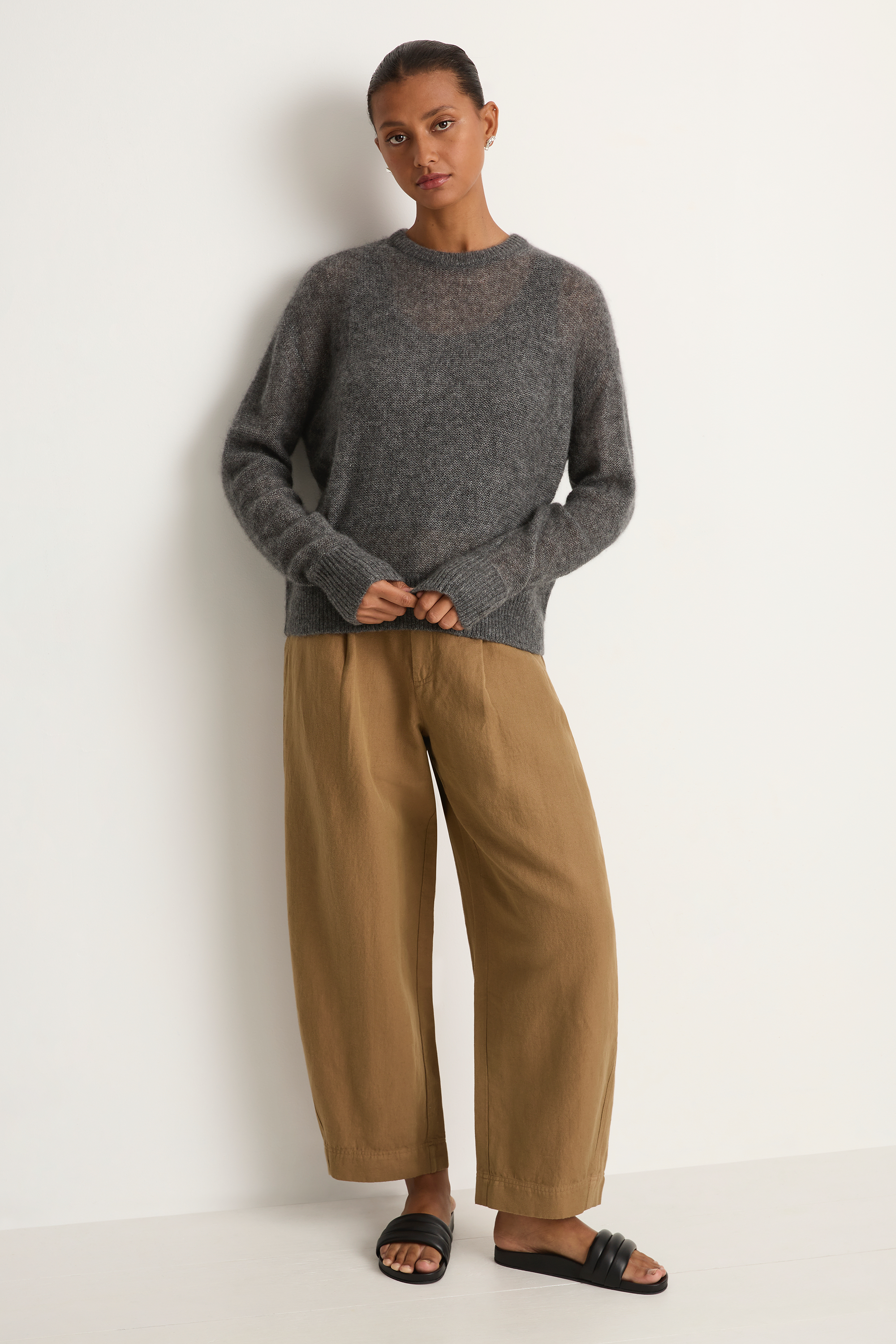 Apiece Apart Softest Tissue Weight Sweater - Charcoal