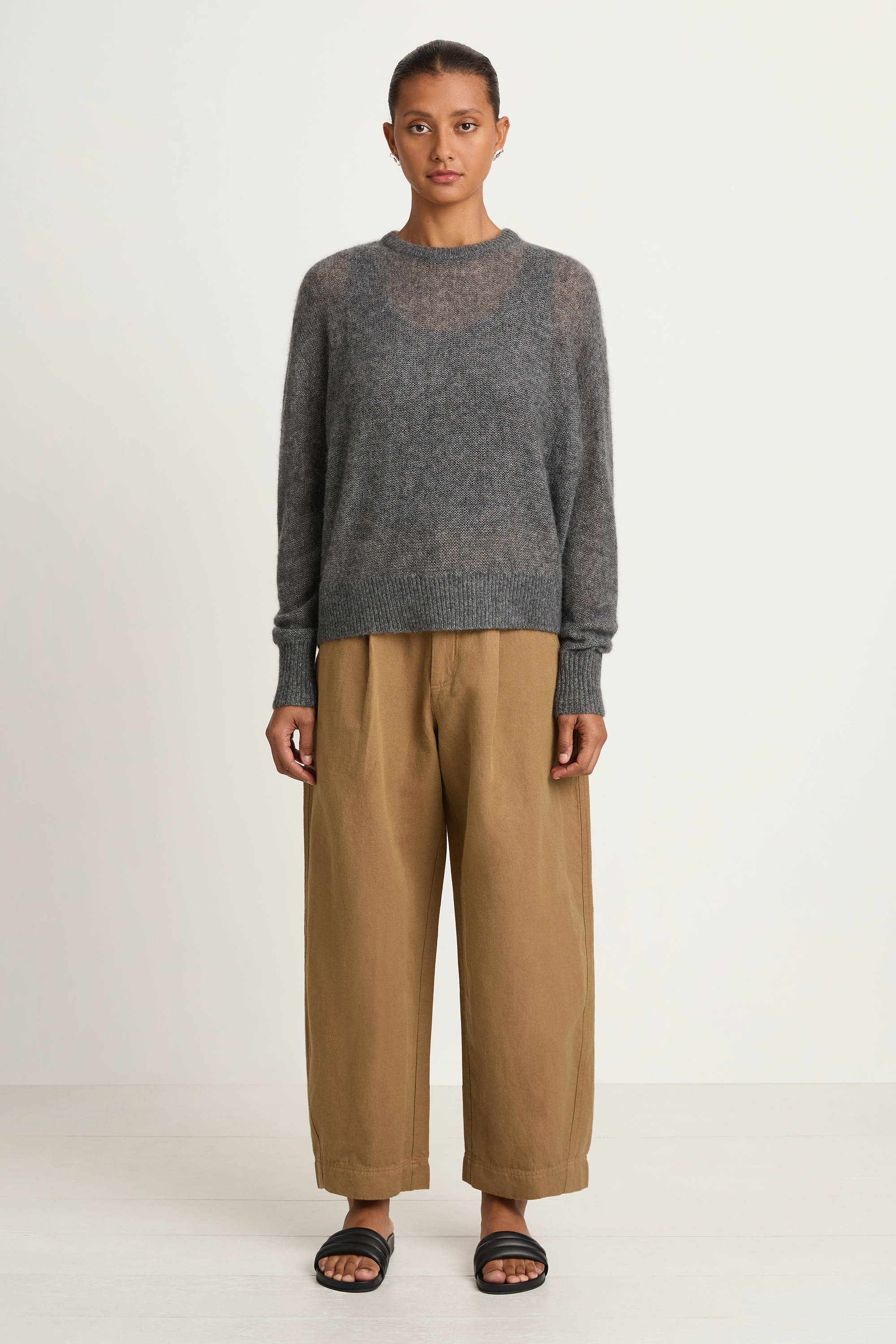 Apiece Apart Softest Tissue Weight Sweater - Charcoal