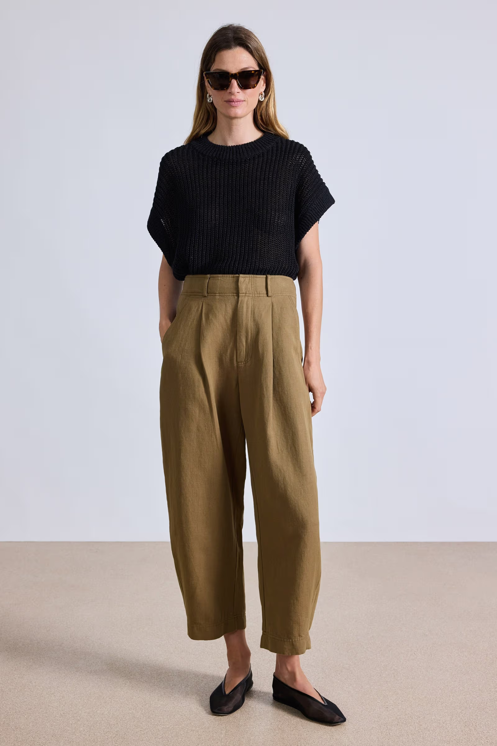 Apiece Apart Bari Crop Trouser - Toffee