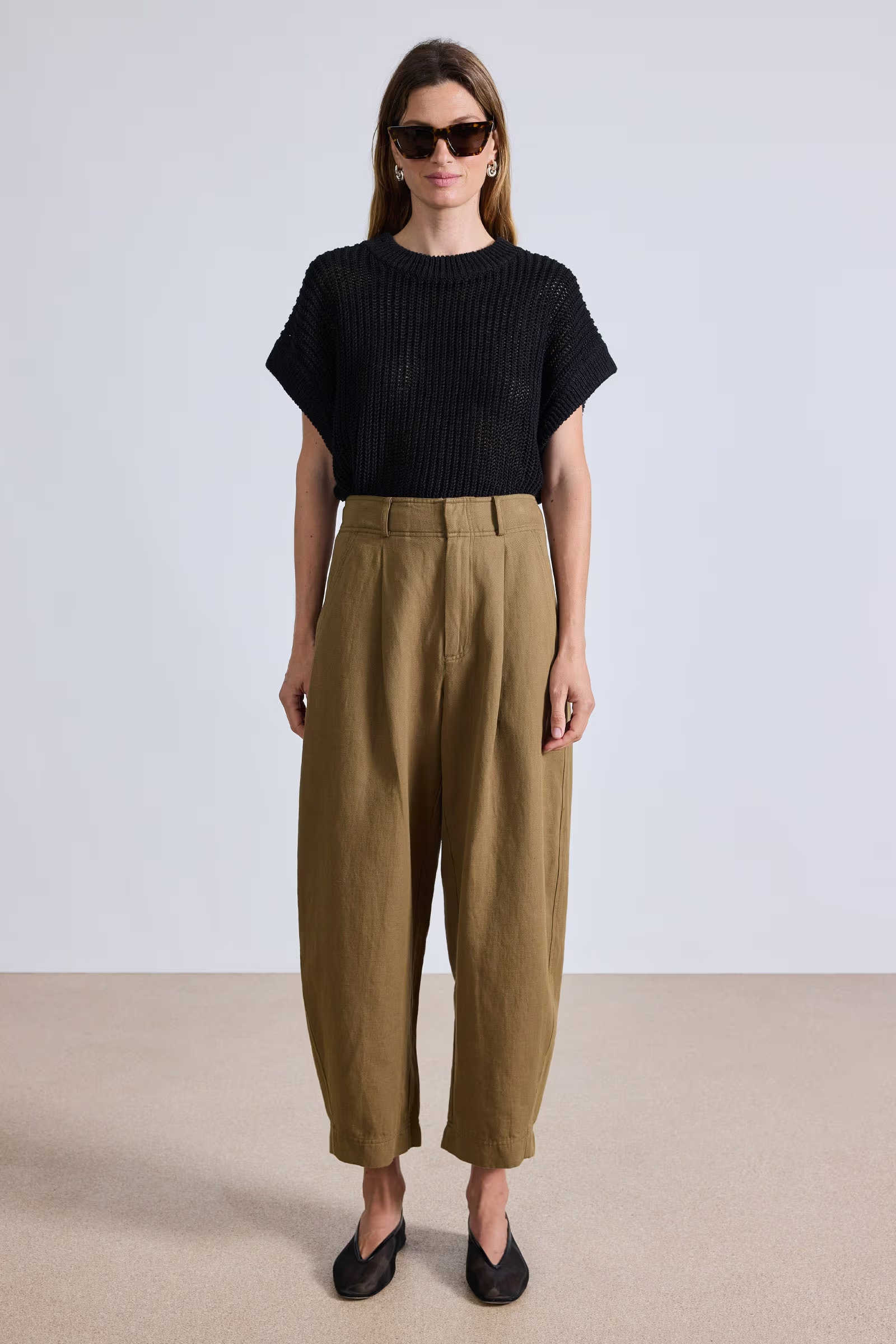 Apiece Apart Bari Crop Trouser - Toffee