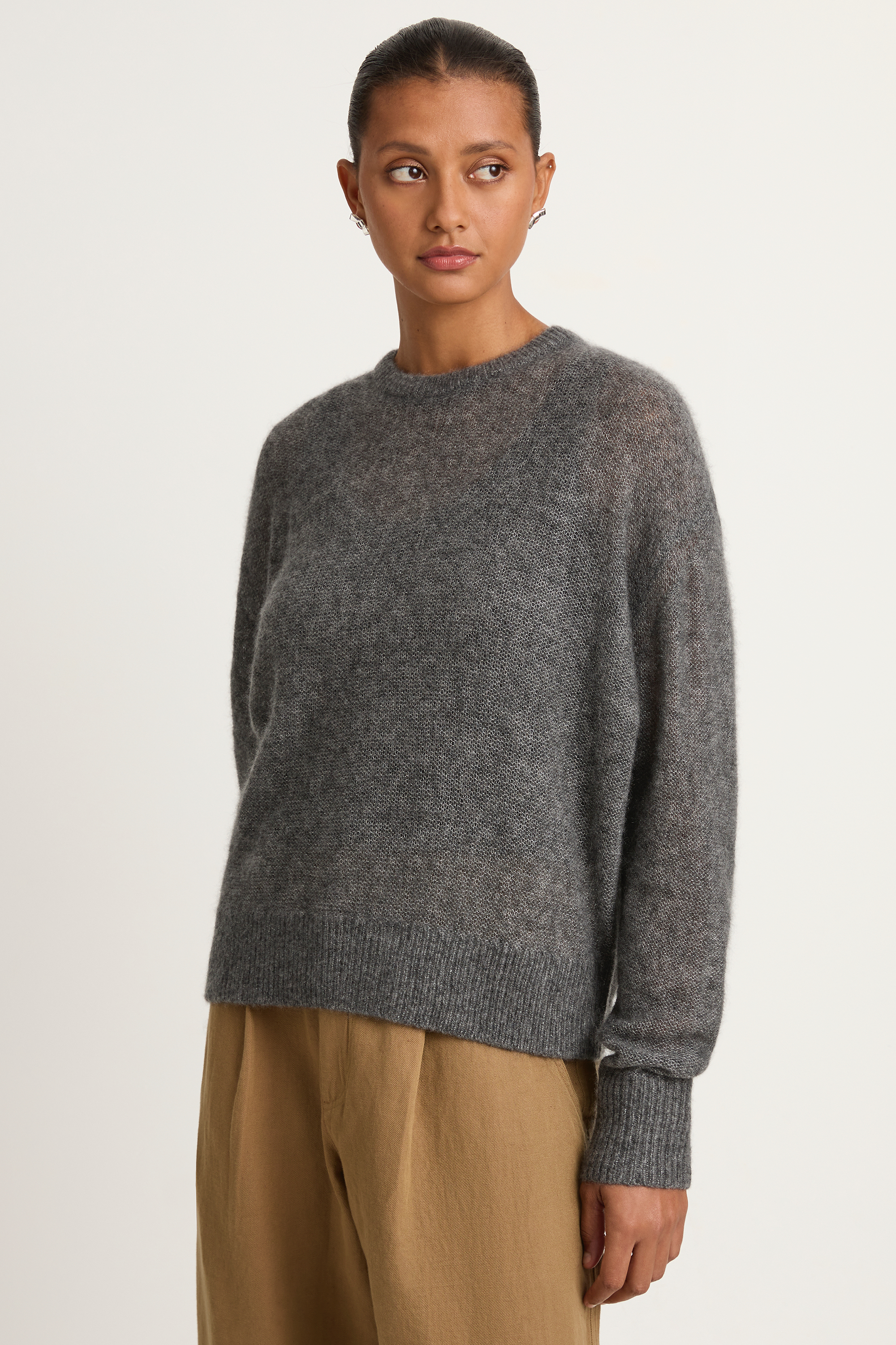 Apiece Apart Softest Tissue Weight Sweater - Charcoal