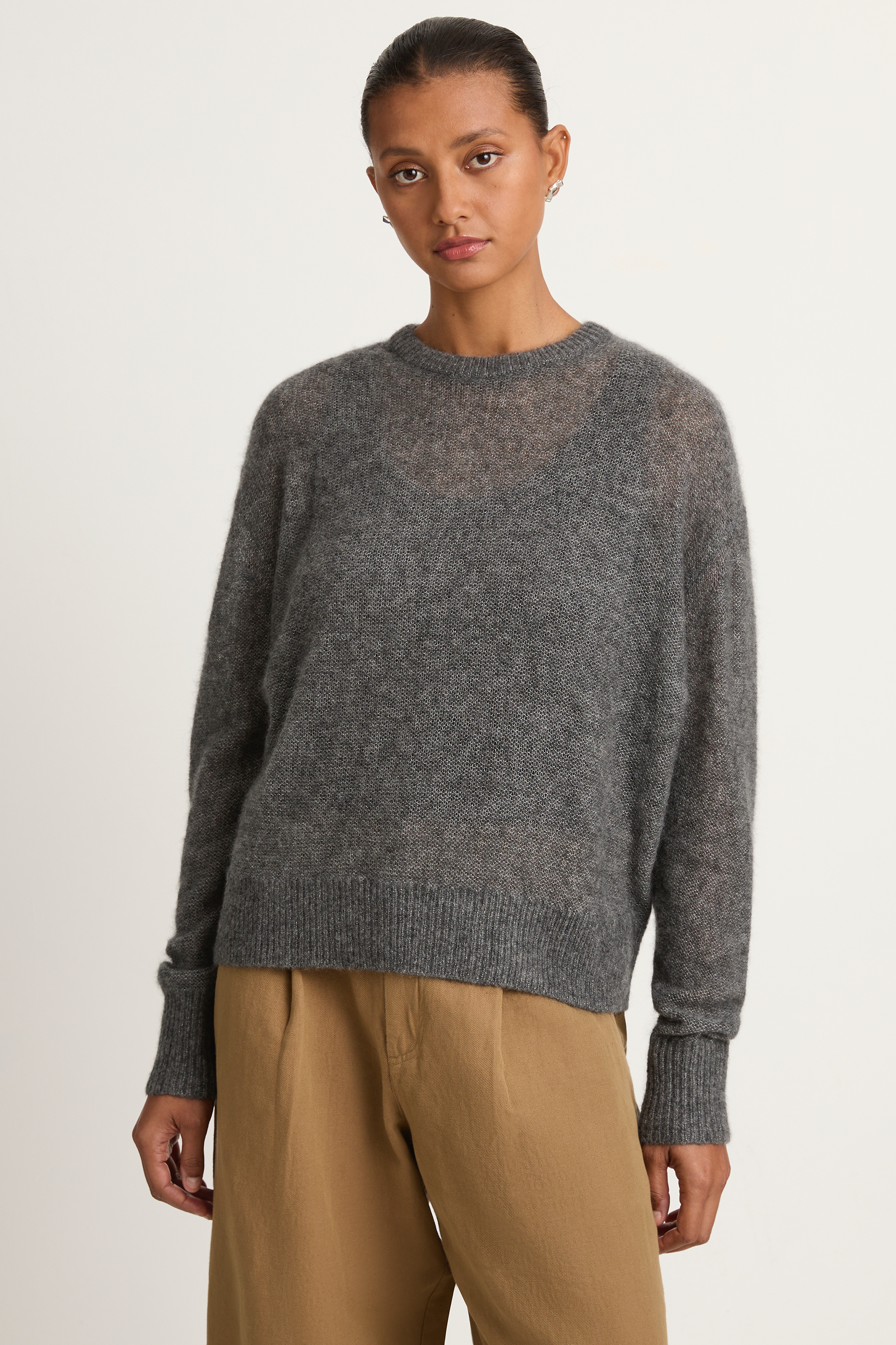 Apiece Apart Softest Tissue Weight Sweater - Charcoal