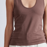 Apiece Apart Uri Low-Cut Tank - Chocolate