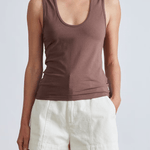 Apiece Apart Uri Low-Cut Tank - Chocolate