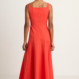 BONDI BORN Avila Panelled Maxi Dress - Scarlet