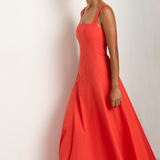BONDI BORN Avila Panelled Maxi Dress - Scarlet