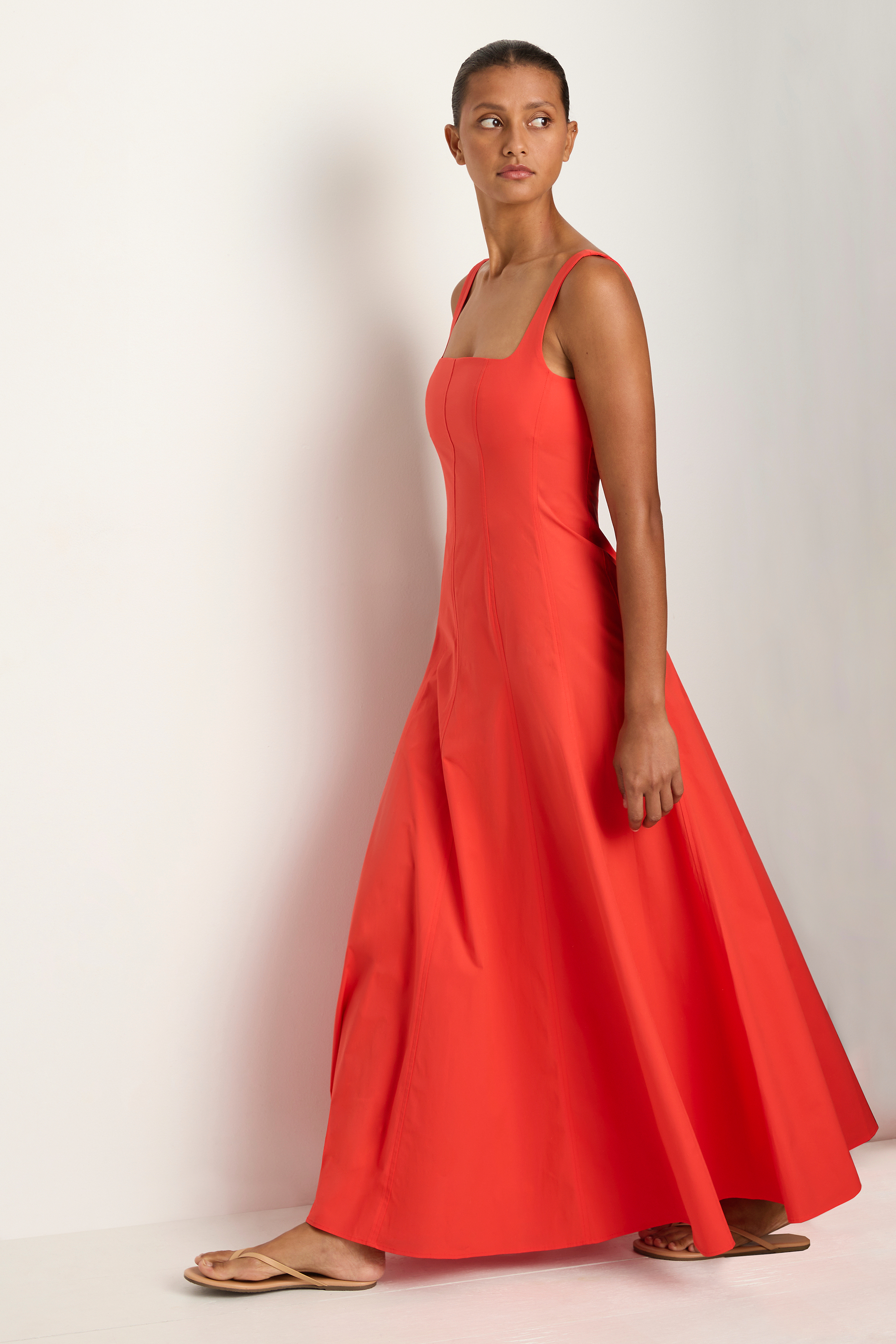 BONDI BORN Avila Panelled Maxi Dress - Scarlet