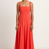 BONDI BORN Avila Panelled Maxi Dress - Scarlet