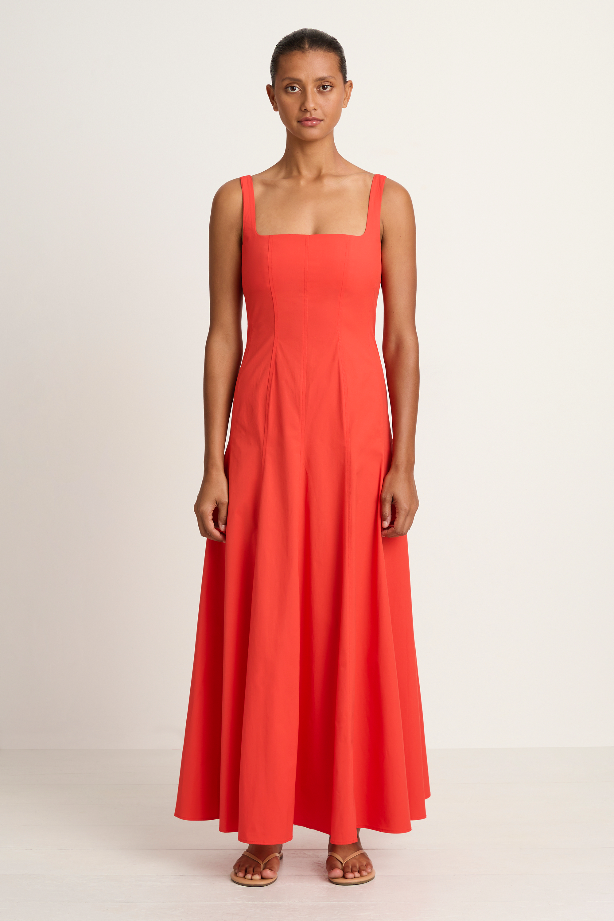 BONDI BORN Avila Panelled Maxi Dress - Scarlet