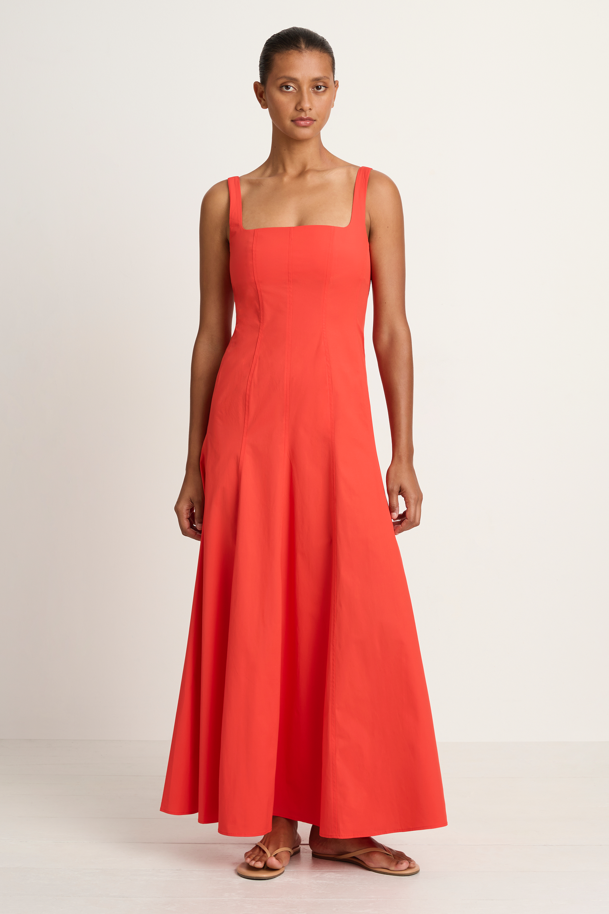 BONDI BORN Avila Panelled Maxi Dress - Scarlet