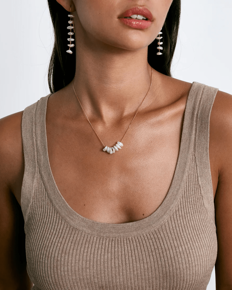 Chan Luu Anini Pearl Necklace Gold