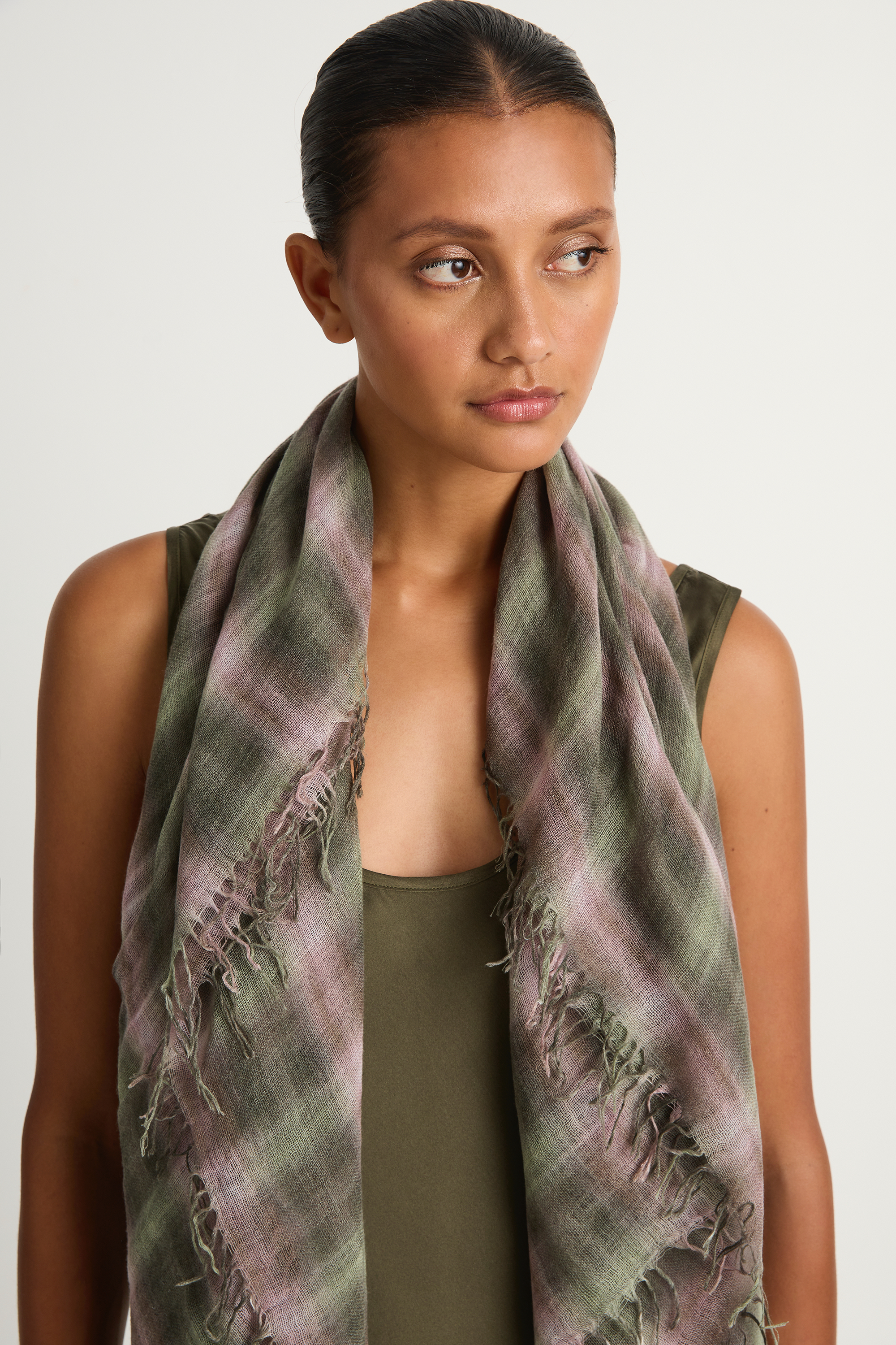 Chan Luu Cashmere & Silk Scarf - Forest Plaid