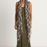 Chan Luu Cashmere & Silk Scarf - Forest Plaid