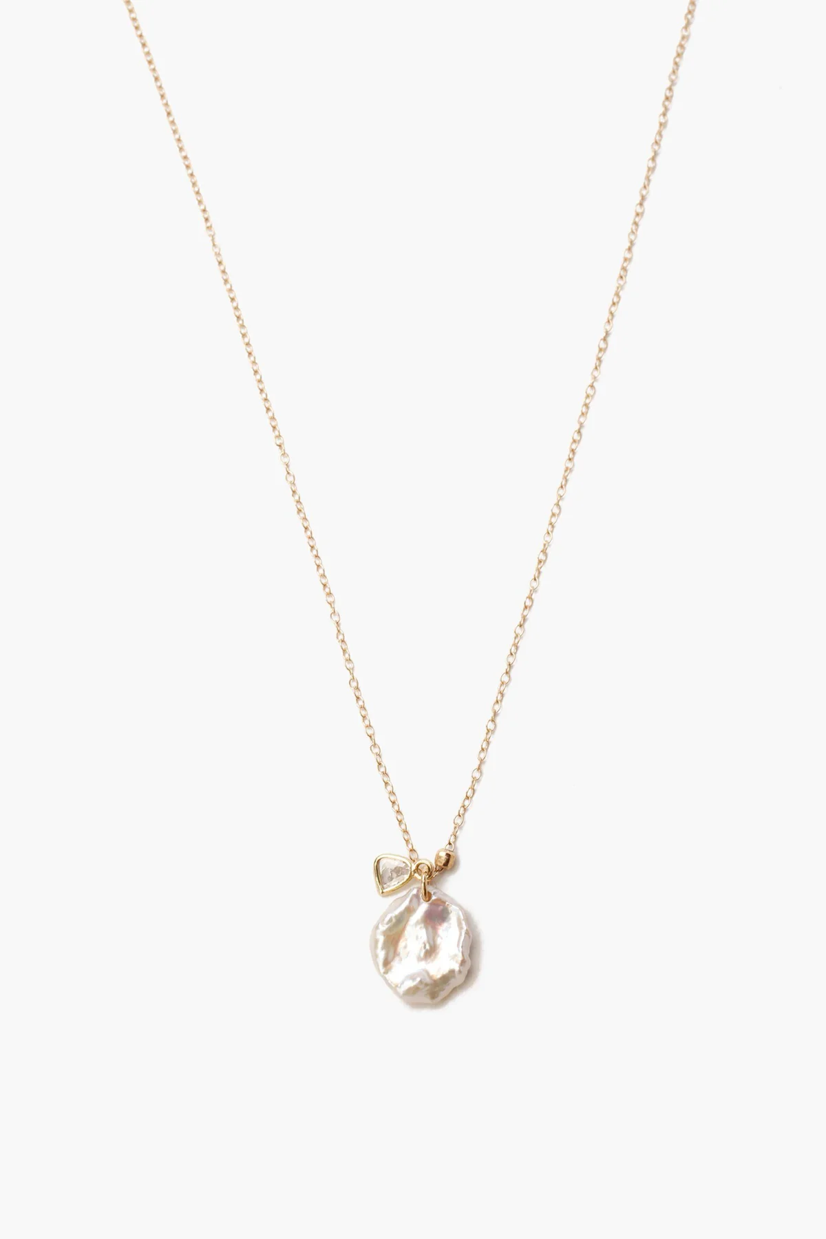 Chan Luu 14k Keshi Pearl & Sliced Champagne Diamond Necklace Chan Luu 14k Keshi Pearl & Sliced Champagne Diamond Necklace