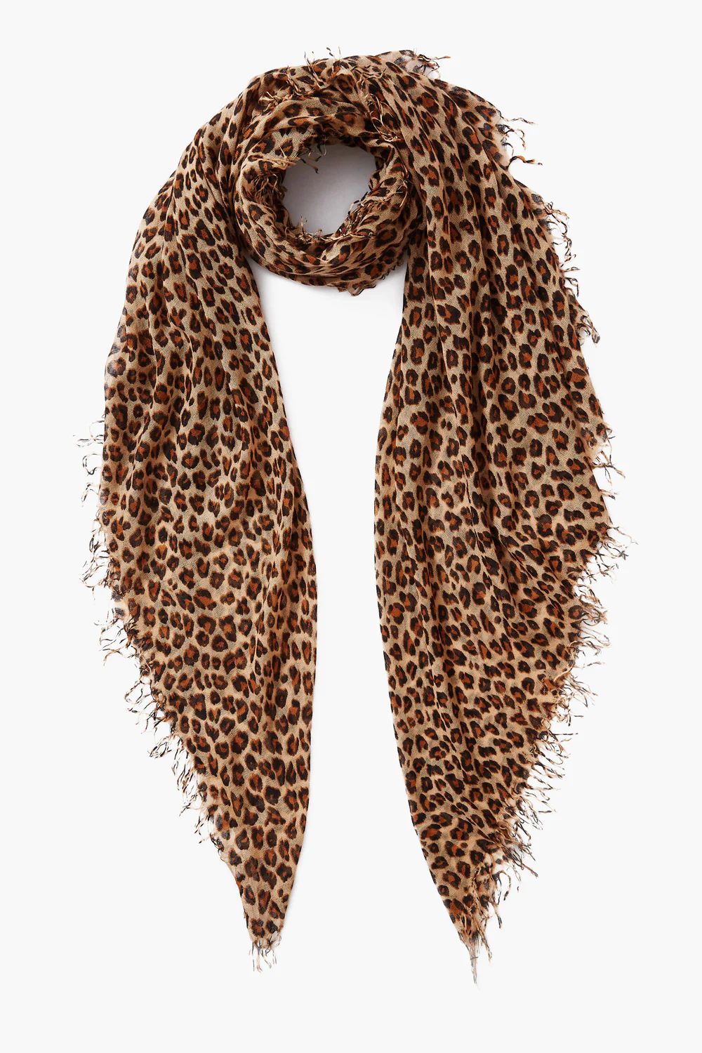 Chan Luu Cashmere & SIlk Scarf - Roasted Pecan Leopard