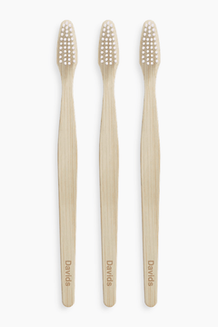 Davids Premium bamboo toothbrush adult soft 3 pack