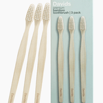 Davids Premium bamboo toothbrush adult soft 3 pack