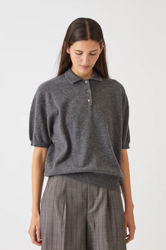 Demylee Darrin Cashmere Top - Dark Heather Grey