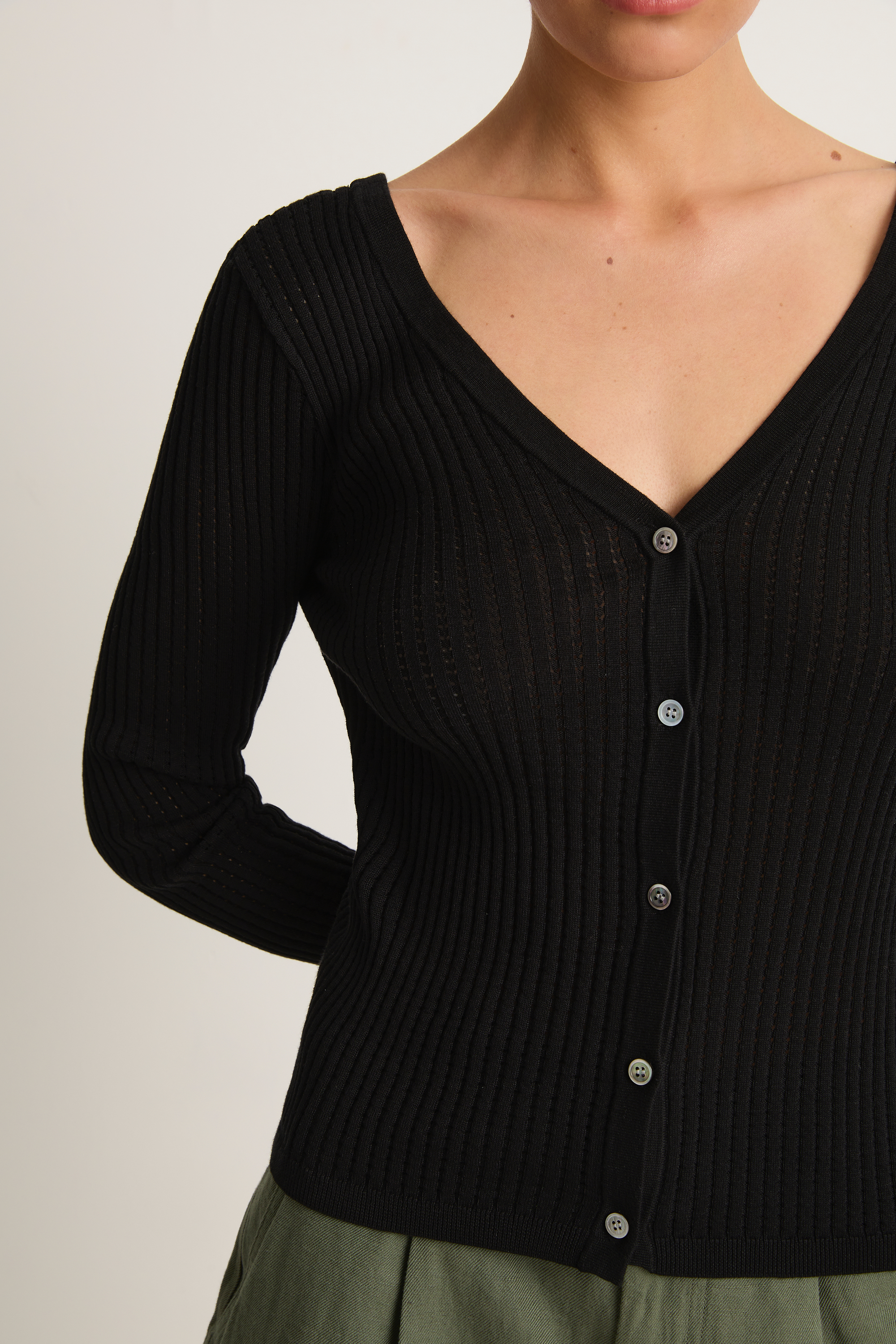 Demylee Frida Cotton Cardigan - Black