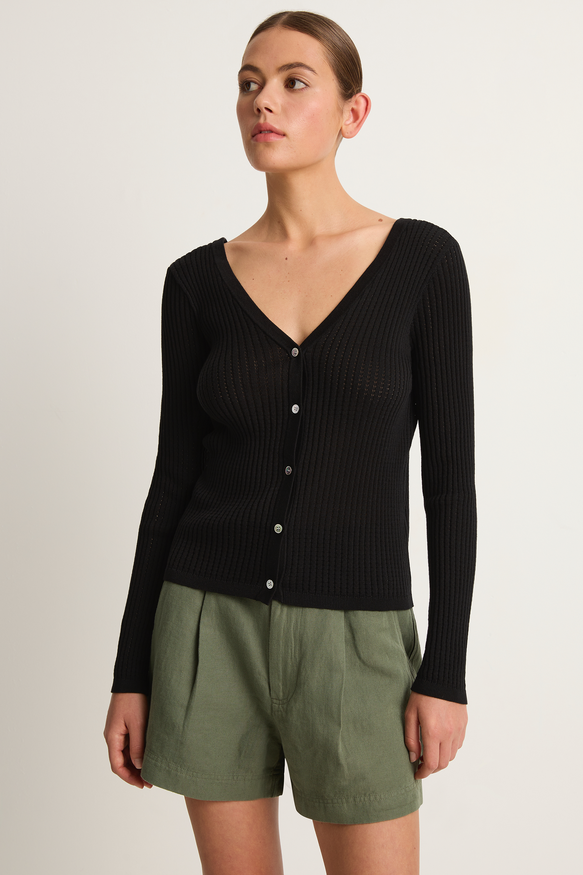 Demylee Frida Cotton Cardigan - Black