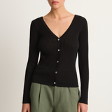 Demylee Frida Cotton Cardigan - Black