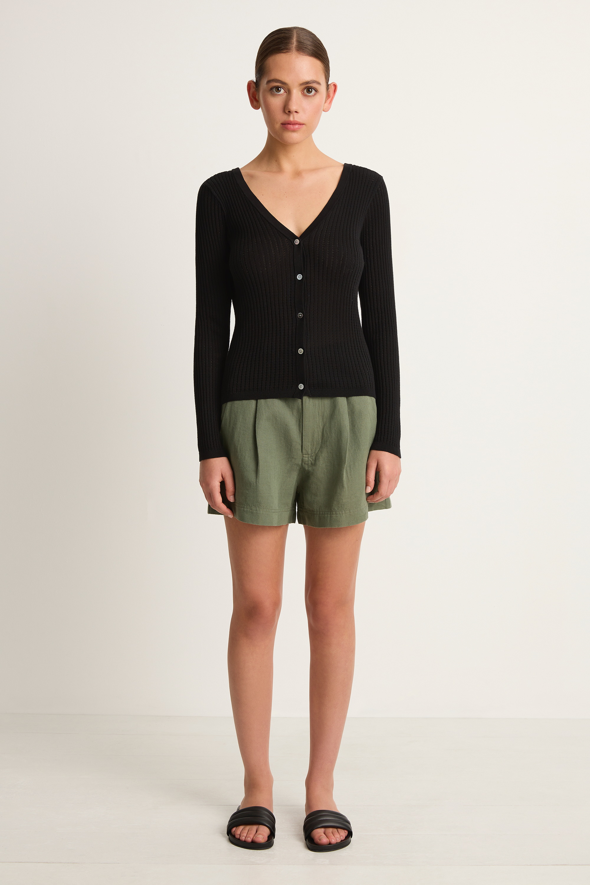 Demylee Frida Cotton Cardigan - Black