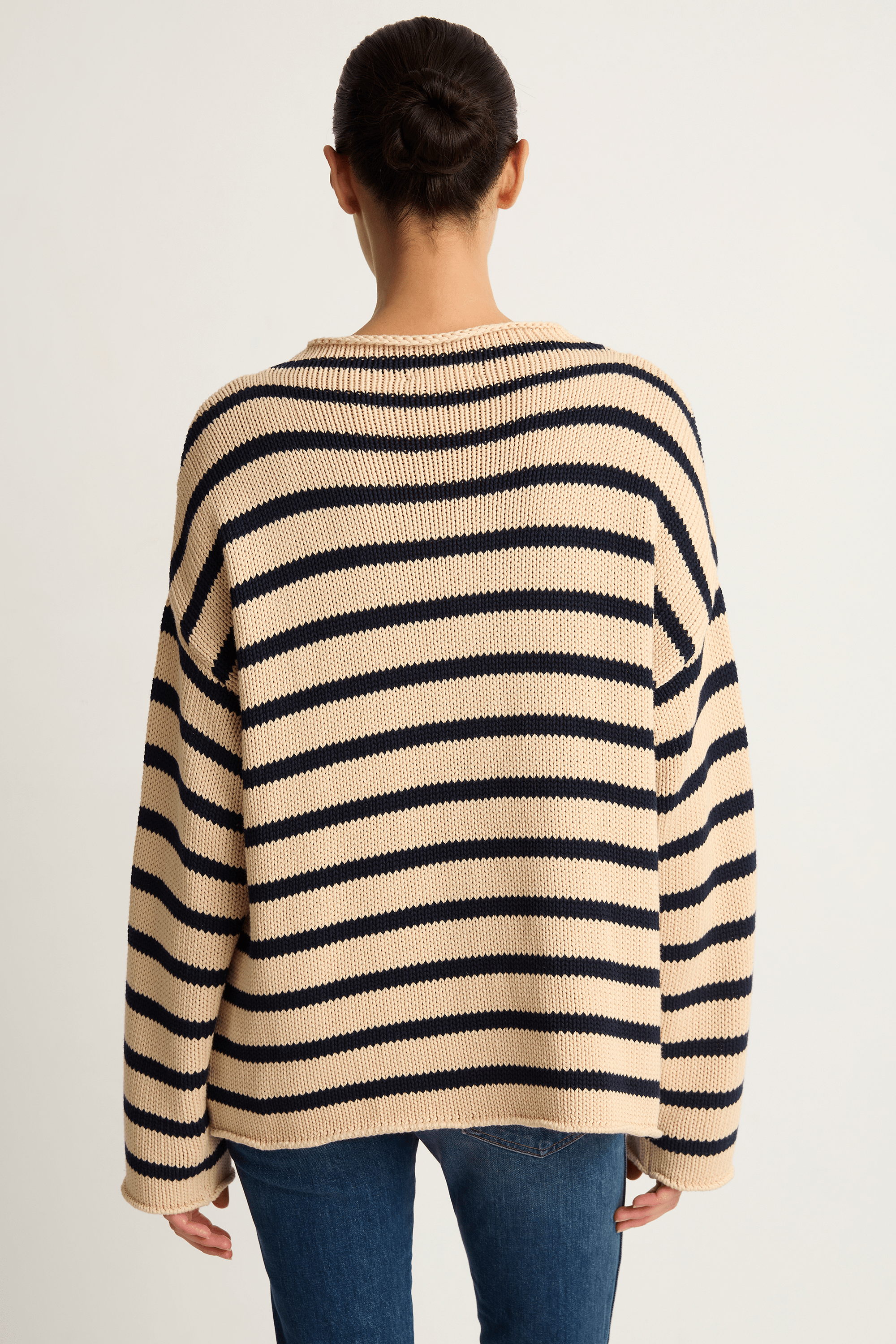 Demylee Lamis Stripe Sweater - Natural Navy