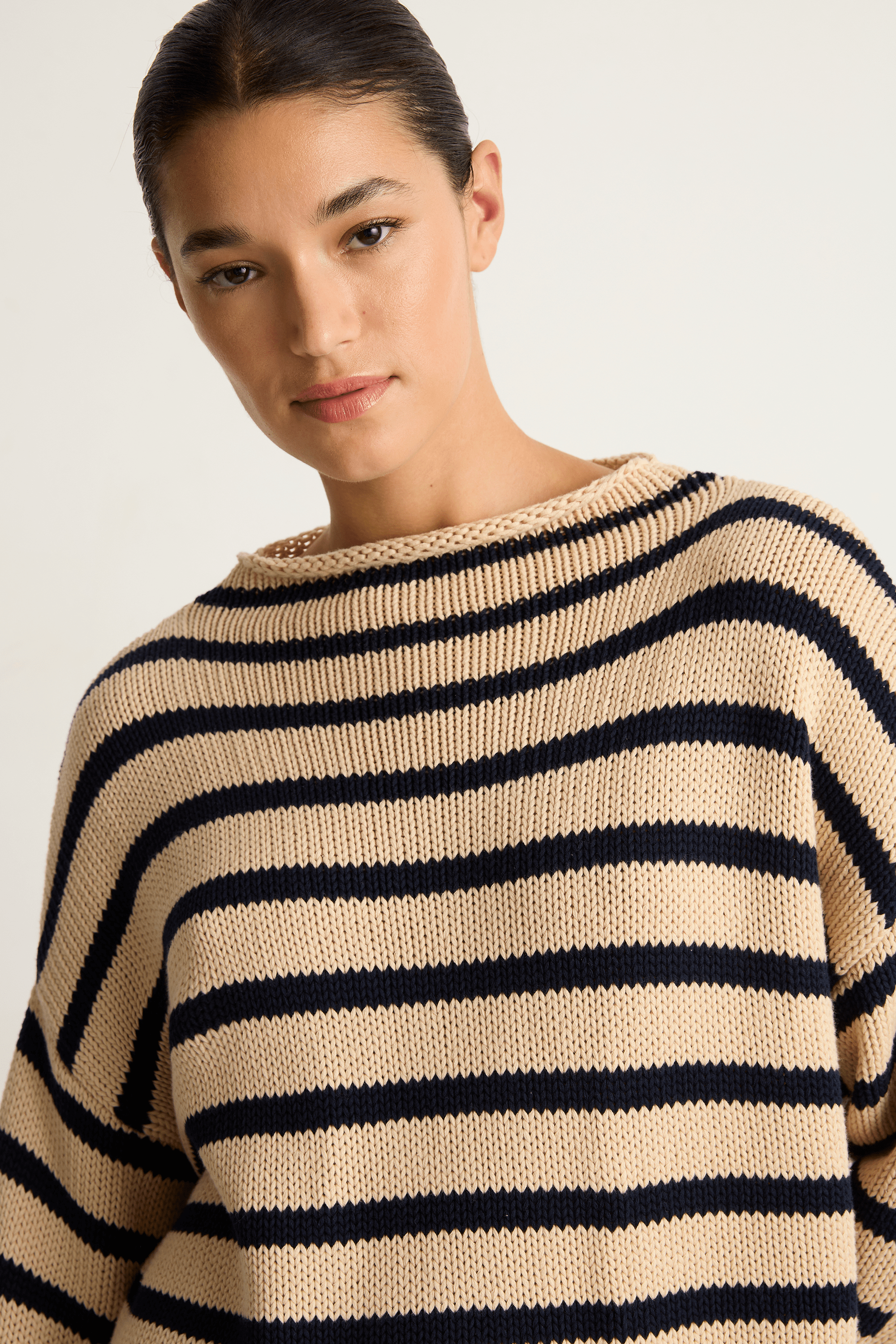 Demylee Lamis Stripe Sweater - Natural Navy