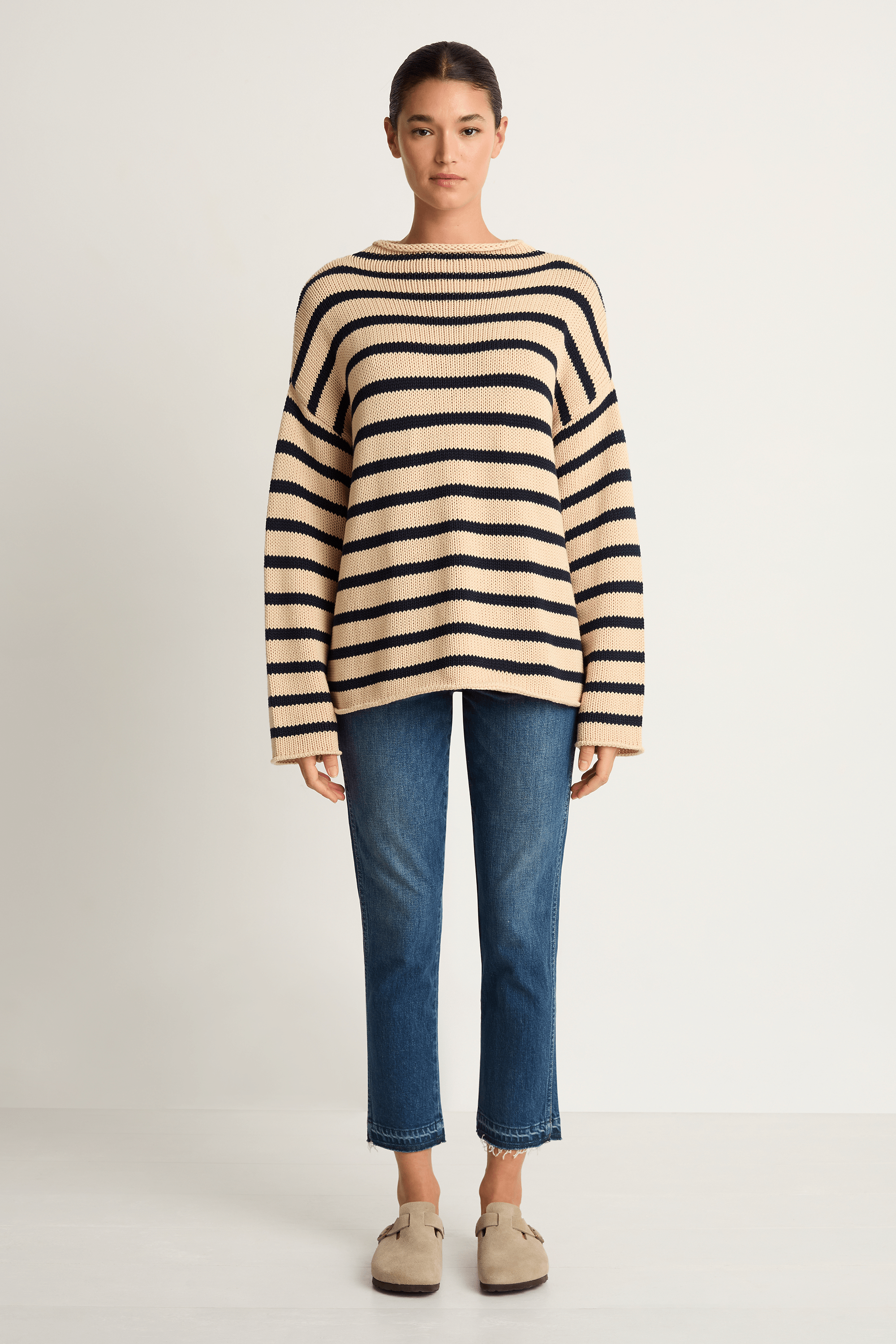 Demylee Lamis Stripe Sweater - Natural Navy