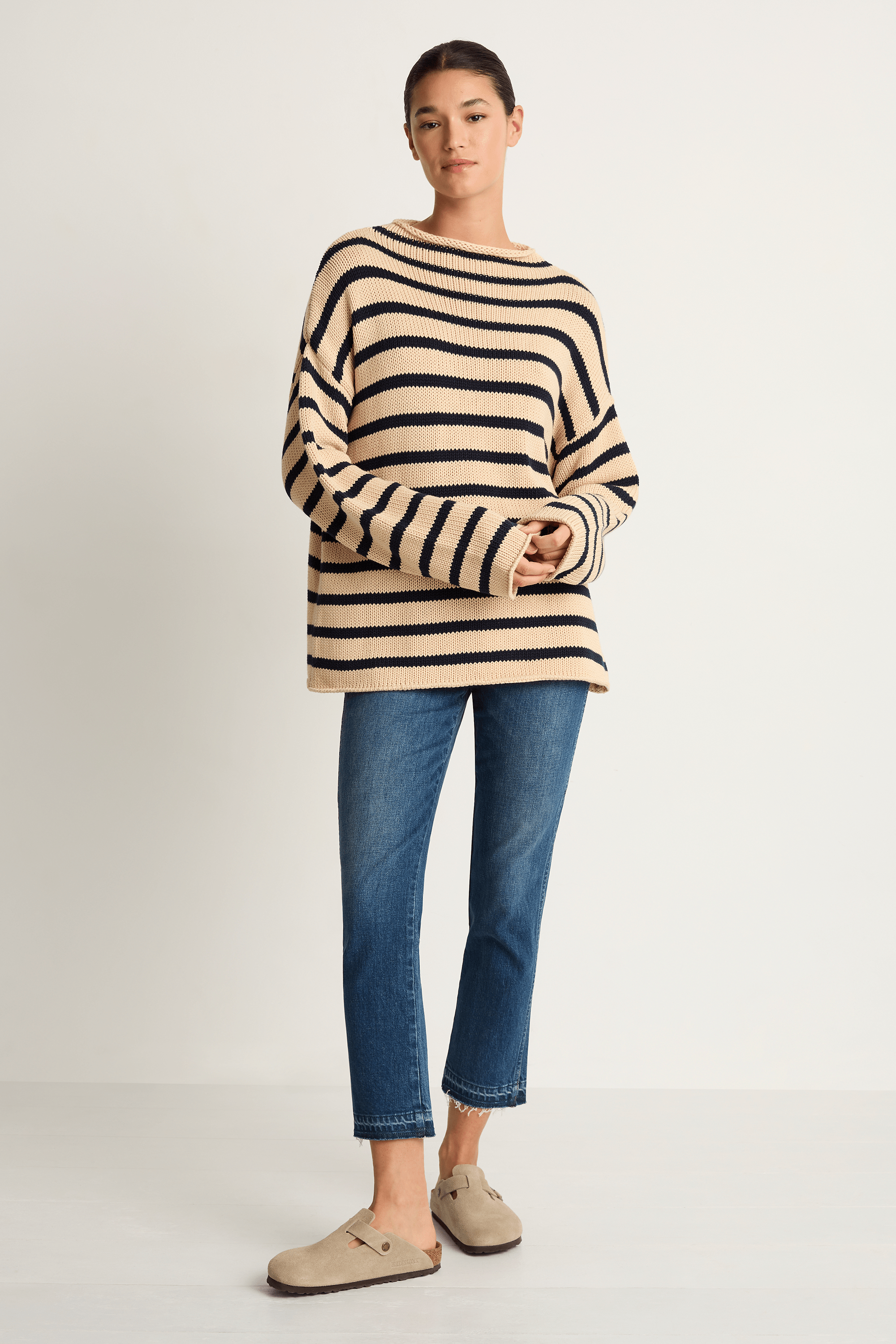 Demylee Lamis Stripe Sweater - Natural Navy