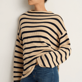 Demylee Lamis Stripe Sweater - Natural Navy