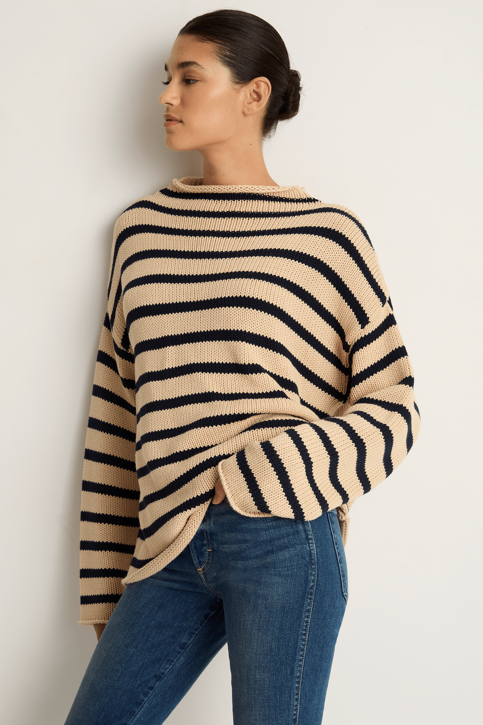 Demylee Lamis Stripe Sweater - Natural Navy