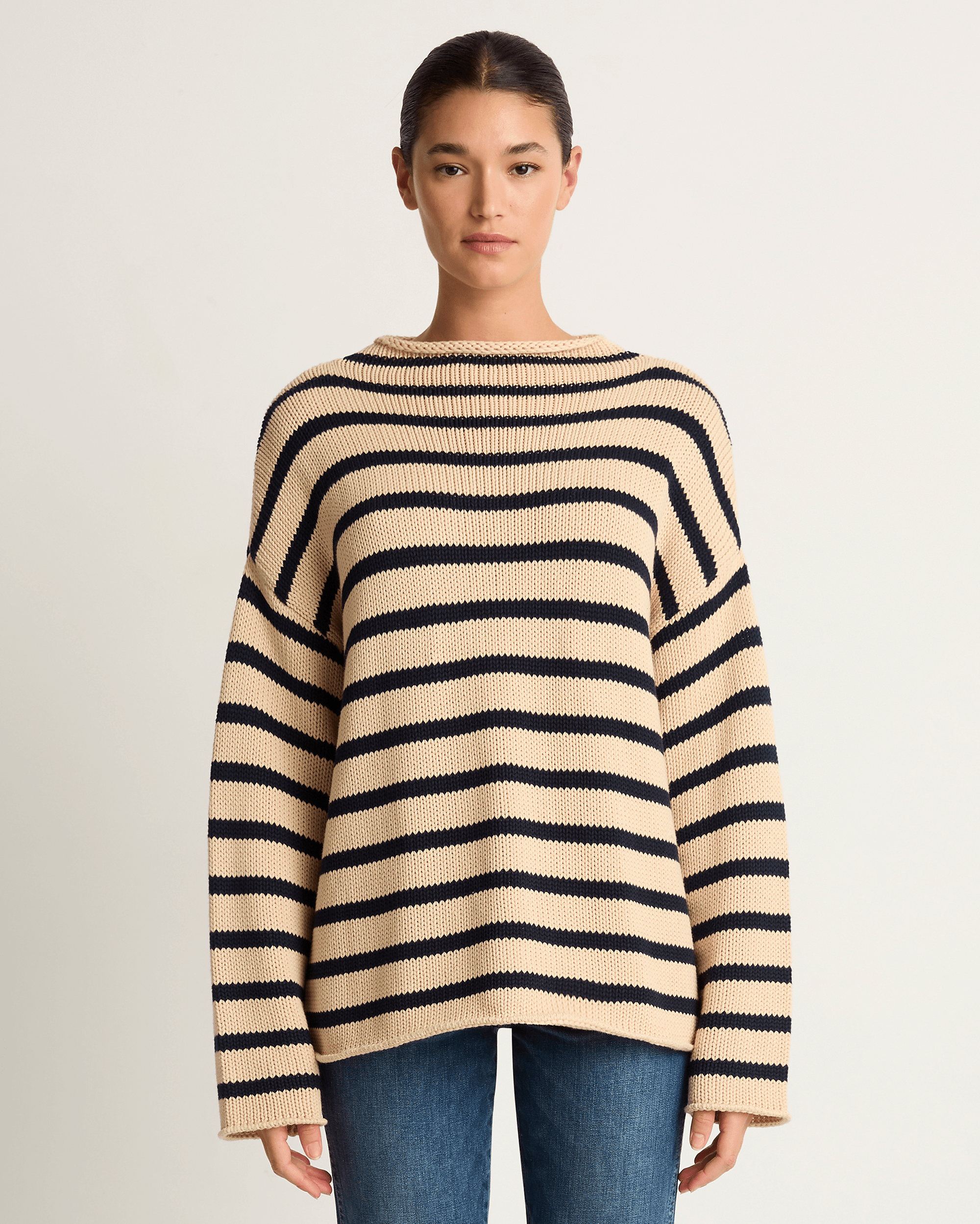Demylee Lamis Stripe Sweater - Natural Navy