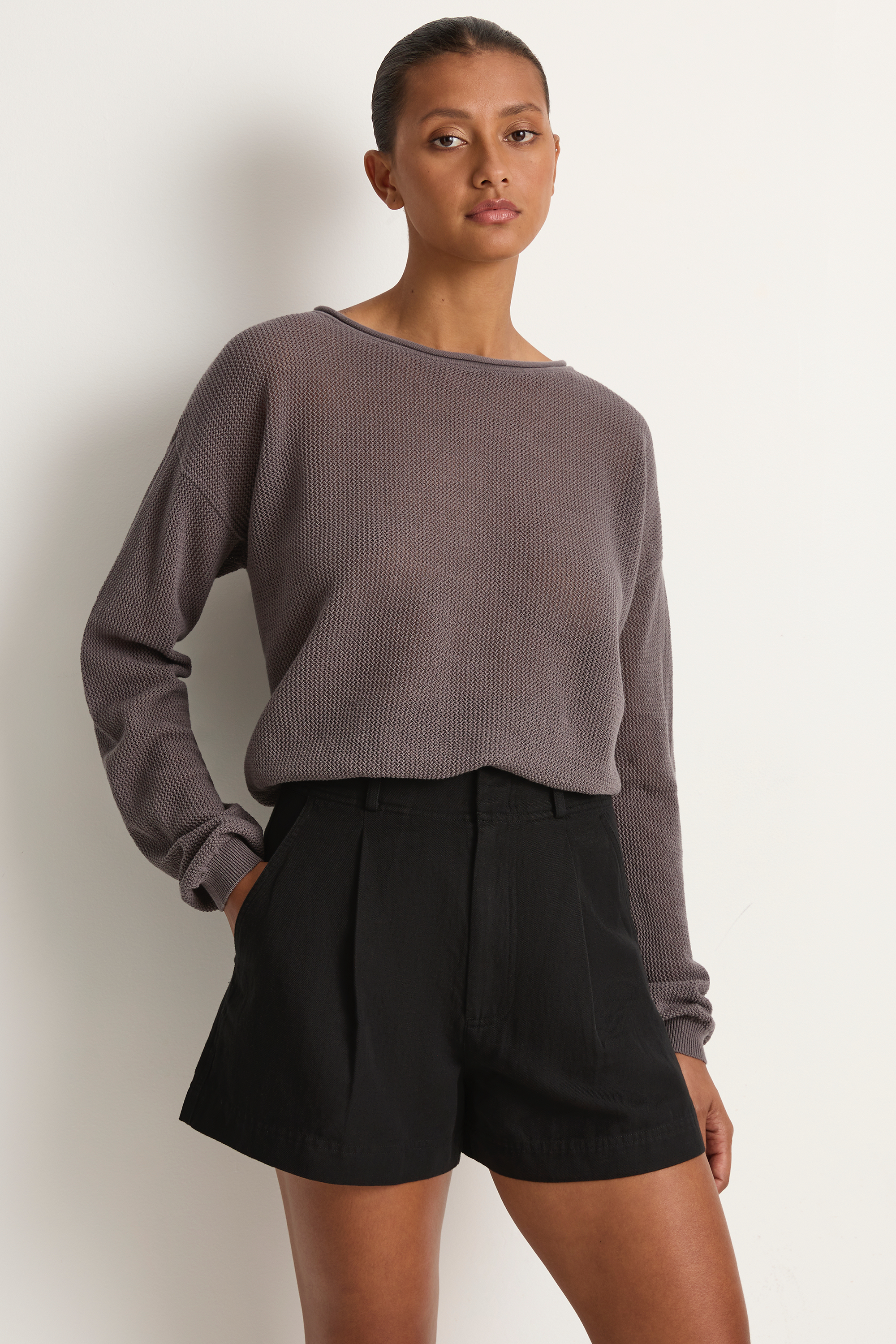 Demylee Marabel Cotton Sweater - Graphite