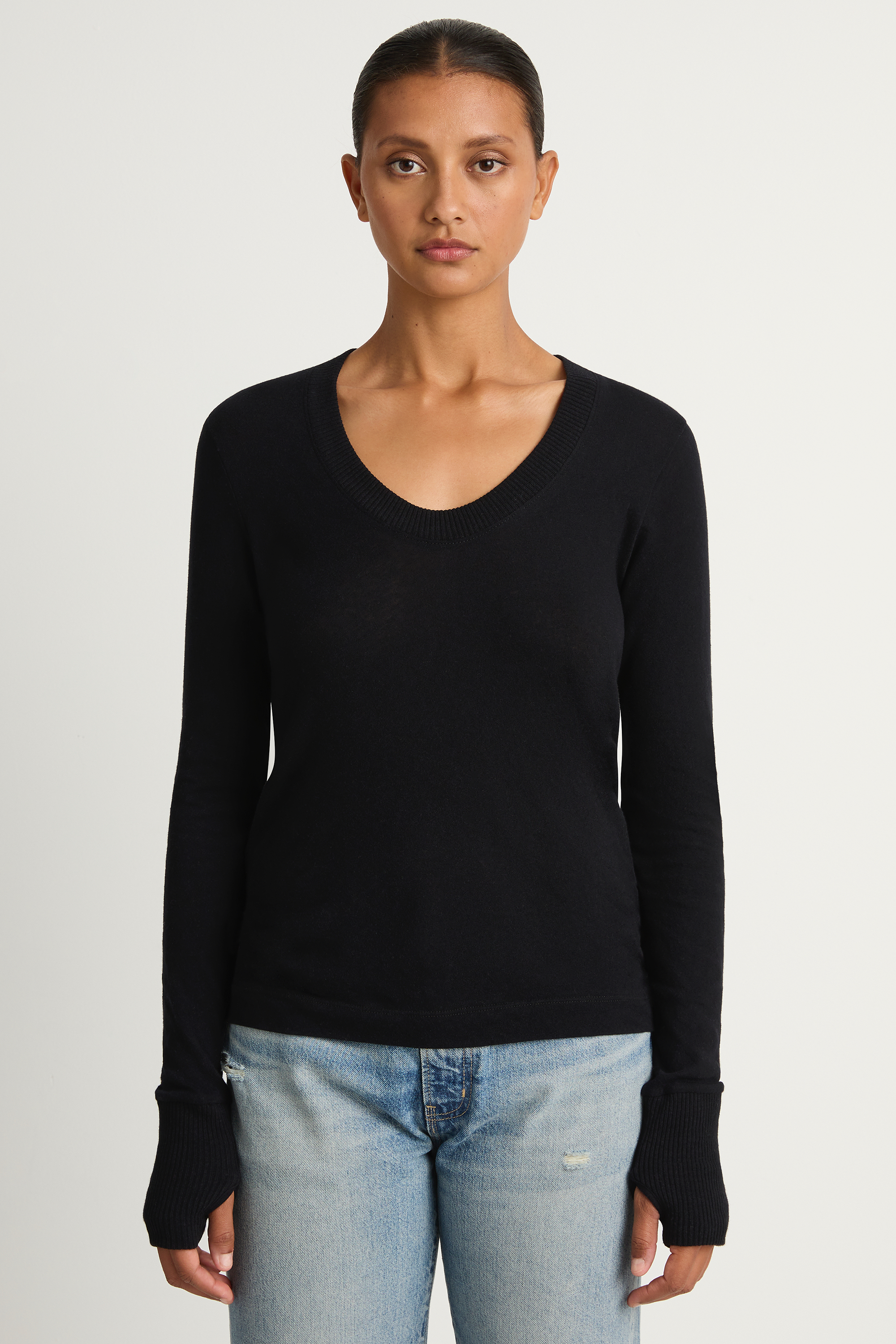 Enza Costa Cashmere Easy Cuffed U - Black