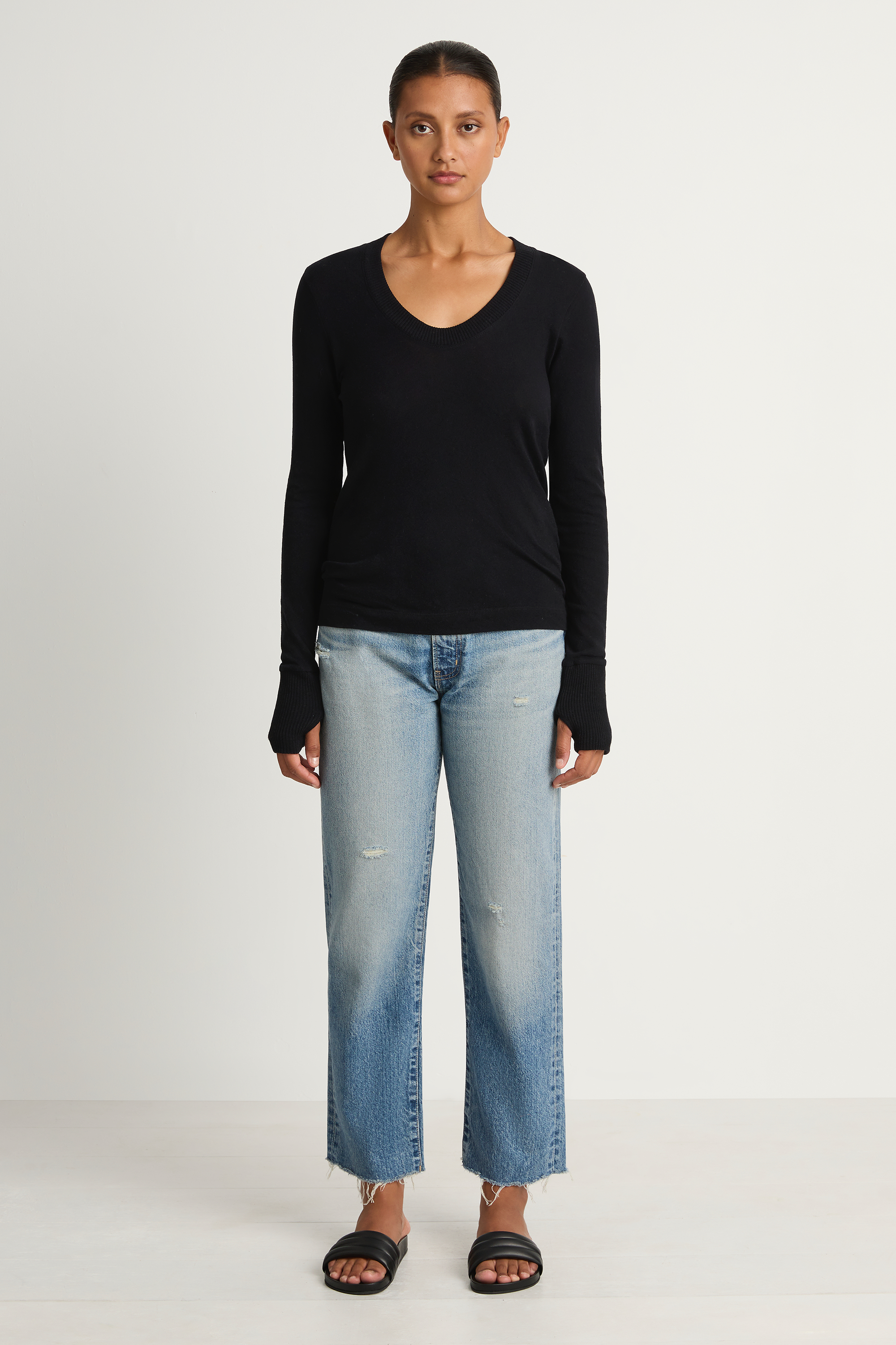 Enza Costa Cashmere Easy Cuffed U - Black