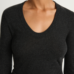 Enza Costa Cashmere Easy Cuffed U - Charcoal