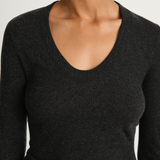Enza Costa Cashmere Easy Cuffed U - Charcoal
