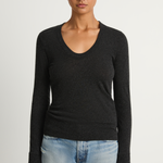 Enza Costa Cashmere Easy Cuffed U - Charcoal