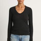 Enza Costa Cashmere Easy Cuffed U - Charcoal
