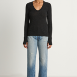 Enza Costa Cashmere Easy Cuffed U - Charcoal