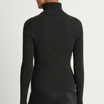 Enza Costa Cashmere Rib Turtleneck Sweater - Charcoal