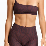 Benoa Body One Shoulder Bra - Chocolate Zebra