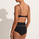 Marysia Saleno top in black with coconut embroidery