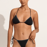 Marysia Sole bottom in black with coconut embroidery